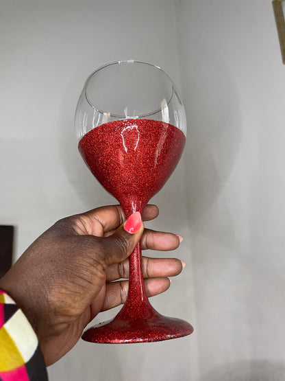 Red Personalized Wine Glas