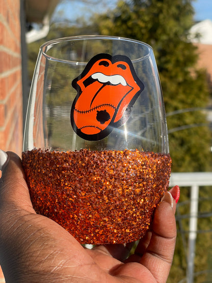 Bengals Tongue Peek a Boo Wine Glass